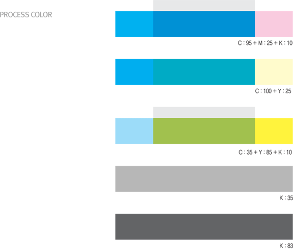 프로세스 컬러 - c95+m25+k10/c100+y25/c35+y85+k10/k35/k83