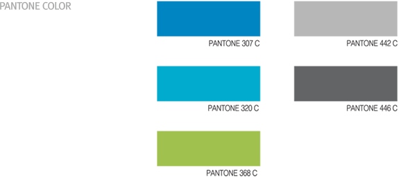 팬톤 컬러 - 팬톤 307c/팬톤 442c/팬톤 320c/팬톤 446c/팬톤 368c